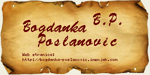 Bogdanka Poslanović vizit kartica